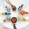 Imagen de Collar de Cuerda Trenzada Madera & Poliéster ,Multicolor y100cm de longitud, 1 Unidad