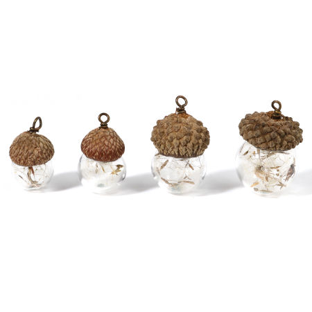 Glass Charms Ball Dandelion Dark Brown 1 Piece