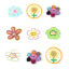 Imagen de Resina Colgantes Flor Hoja Multicolor 10 Unidades