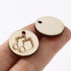Picture of Natural Wood Charms Round Light Khaki 19mm Dia, 30 PCs