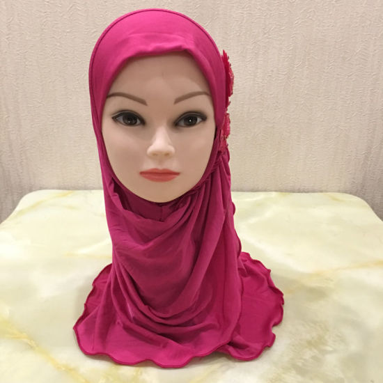 Picture of Flower Rayon Muslim Girl's Turban Hijab For 2-7 Years Old