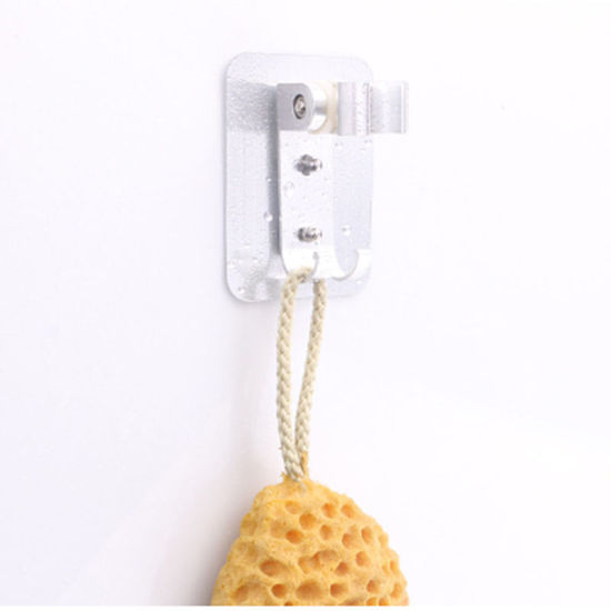 Picture of Space Aluminum Shower Head Holder Strong Adhesive Adjustable No Drilling Wall Mount Bracket