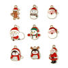 Picture of Zinc Based Alloy Christmas Charms Gold Plated Multicolor Enamel 10 PCs