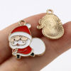 Picture of Zinc Based Alloy Christmas Charms Gold Plated Multicolor Enamel 10 PCs