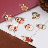 Picture of Zinc Based Alloy Christmas Charms Gold Plated Multicolor Enamel 10 PCs