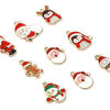 Picture of Zinc Based Alloy Christmas Charms Gold Plated Multicolor Enamel 10 PCs