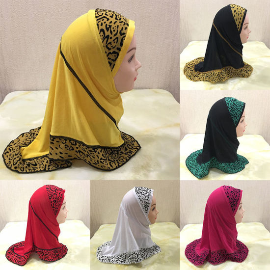Picture of Leopard Printed Muslim Girl's Turban Hijab