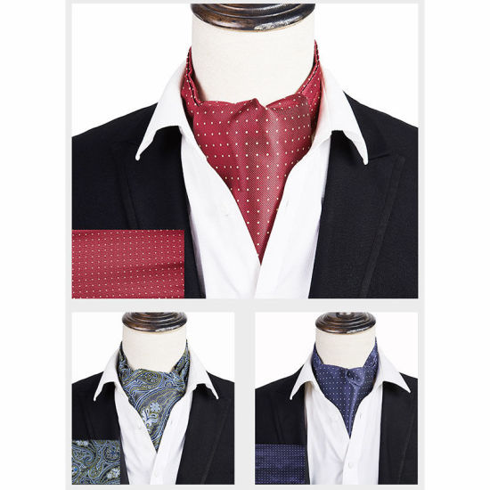 Изображение Jacquard Men's Square Handkerchief and Necktie Tie Set For Suit Pocket