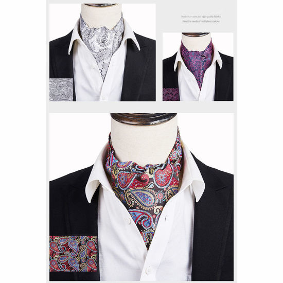 Bild von Jacquard Herren Quadratisches Einstecktuch und Krawatte Krawatte Set für Anzugtasche