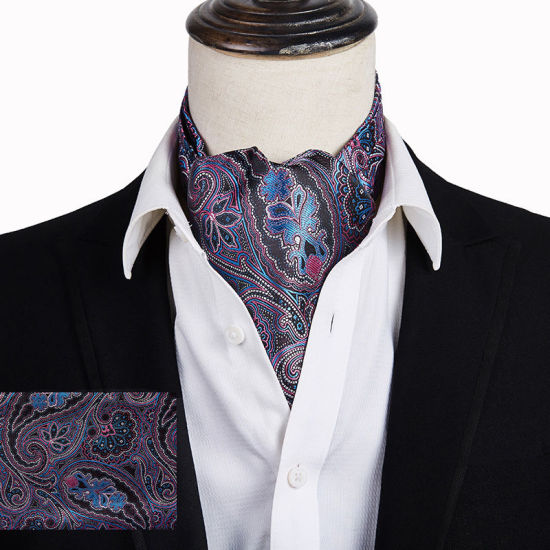 Bild von Jacquard Herren Quadratisches Einstecktuch und Krawatte Krawatte Set für Anzugtasche