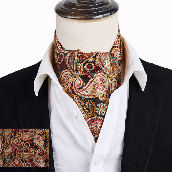 Изображение Jacquard Men's Square Handkerchief and Necktie Tie Set For Suit Pocket