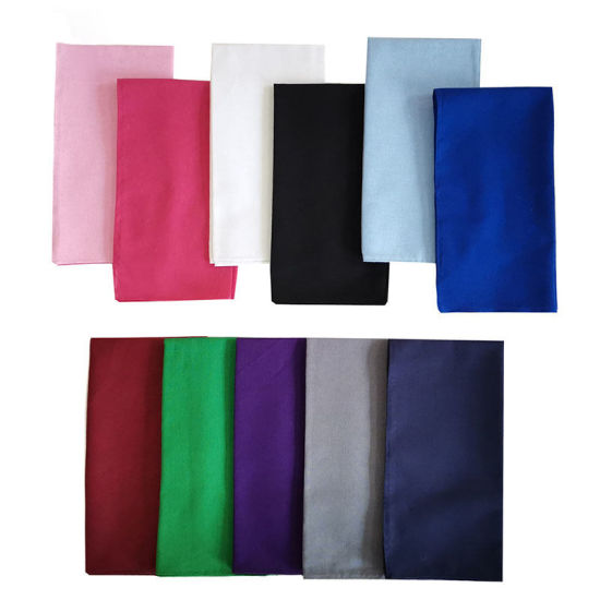 Изображение Cotton Unisex Square Handkerchief Kerchief Bandanas Solid Color