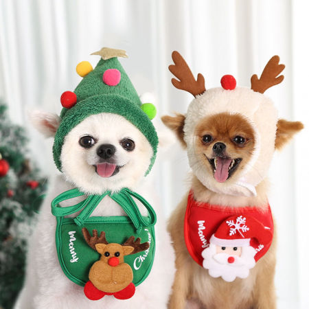 Immagine di Christmas Saliva Towel Bib Dog Cat Pet Supplies Suitable For Pets