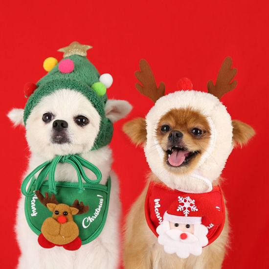 Picture of Christmas Saliva Towel Bib Dog Cat Pet Supplies Suitable For Pets