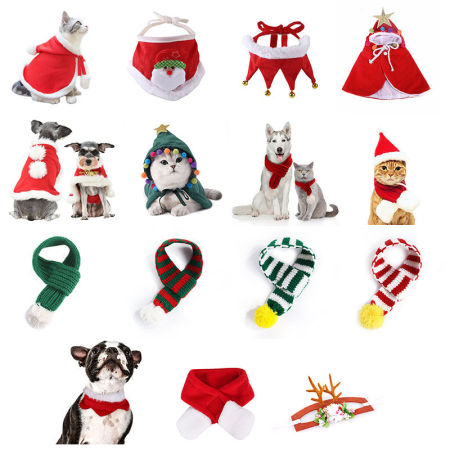 Christmas Pet Cat Dog Clothes New Year Dress Up Cosplay Costume