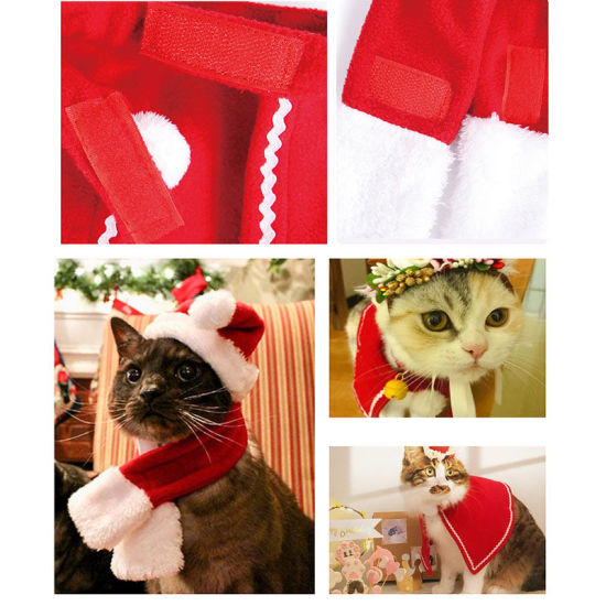 Picture of Christmas Pet Cat Dog Clothes New Year Dress Up Cosplay Costume