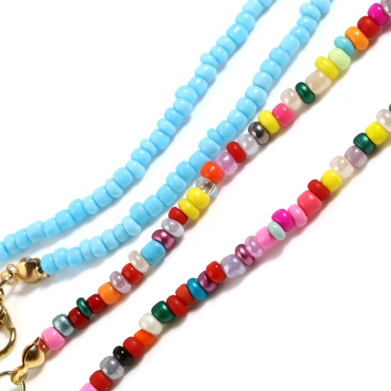 Picture of Acrylic Beaded Necklace Multicolor Mushroom 32cm(12 5/8") long, 1 Piece