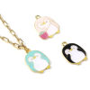 Picture of Zinc Based Alloy Charms Penguin Animal Gold Plated Multicolor Strawberry Enamel 10 PCs