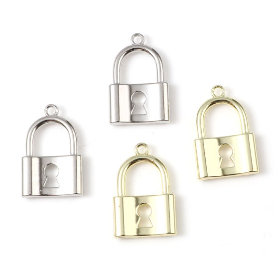 Immagine di Lega di Zinco Charms Serratura Multicolore 24mm x 15mm , 10 Pz