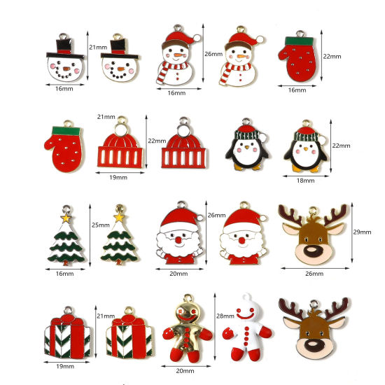 Immagine di Lega di Zinco Natale Charms Multicolore Smalto 10 Pz