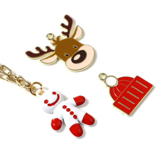 Immagine di Lega di Zinco Natale Charms Multicolore Smalto 10 Pz