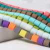 Picture of Polymer Clay Beads Cylinder Multicolor About 7mm x 6mm, Hole: Approx 1.3mm, 40cm(15 6/8") - 39cm(15 3/8") long, 2 Strands (Approx 60 PCs/Strand)