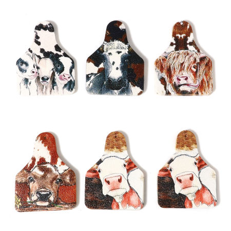 Pendentifs en PU Bouteille de Bière Multicolore Bœuf 5cm x 3.8cm, 5 Pcs