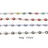 Picture of Stainless Steel Religious Bracelets Silver Tone Multicolor Round Evil Eye Enamel 13.5cm(5 3/8") long, 1 Piece