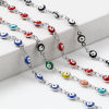 Picture of Stainless Steel Religious Bracelets Silver Tone Multicolor Round Evil Eye Enamel 13.5cm(5 3/8") long, 1 Piece