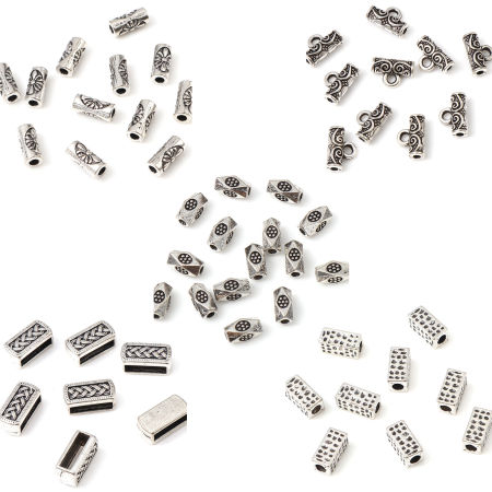 Zinc Based Alloy Spacer Beads Geometric Antique Silver Color 300 PCs