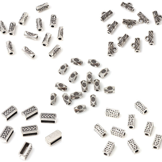 Image de Perles en Alliage de Zinc Géométrique Argent Vieilli