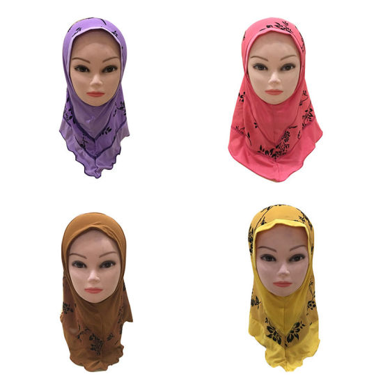 Picture of Flower Printed Splicing Muslim Girl's Turban Hijab