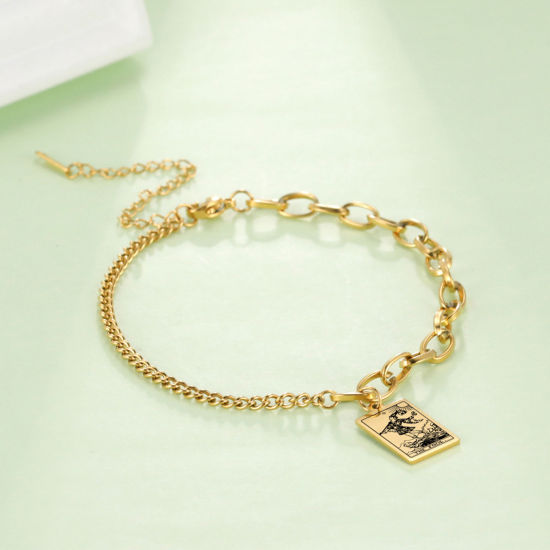 Immagine di Acciaio Inossidabile Braccialetti Multicolore 17cm Lunghezza, 1 Pz