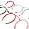 Picture of Polyester Braiding Braided Bracelets Accessories Findings Silver Tone Multicolor Adjustable 19cm(7 4/8") long, 5 PCs