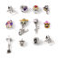 Picture of Zinc Based Alloy Halloween Large Hole Charm Beads Silver Tone Multicolor 5 PCs