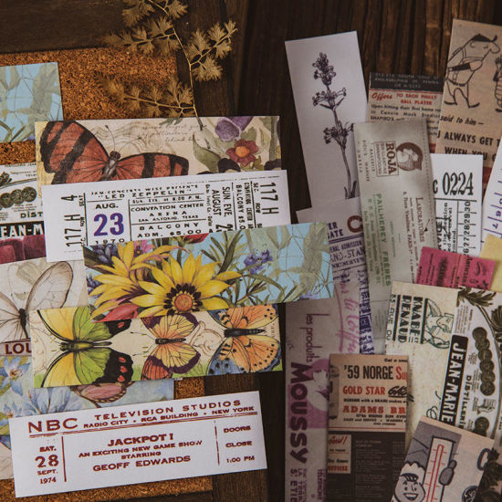 Изображение Retro Collection Series Japanese Paper DIY Scrapbook Stickers Decoration