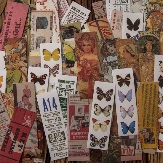 Изображение Retro Collection Series Japanese Paper DIY Scrapbook Stickers Decoration
