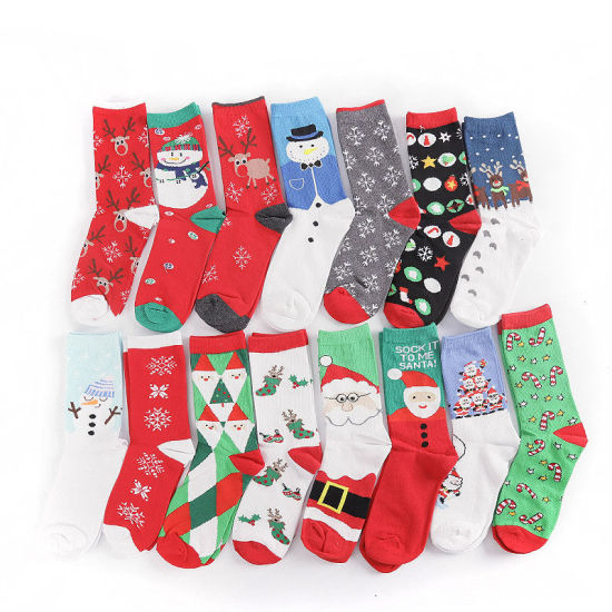 Picture of Christmas Winter Warm Couple Unisex Cotton Socks Size