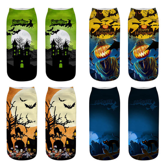 Picture of Halloween Printed Winter Warm Women's Ankle Socks Size