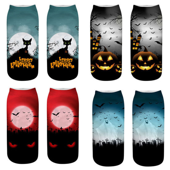Picture of Halloween Printed Winter Warm Women's Ankle Socks Size