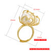 Picture of Copper Baroque Open Adjustable Cabochon Settings Rings Multicolor Petaline 36mm x 22.5mm, 1 Piece