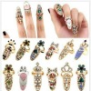 Picture of Zinc Based Alloy Open Adjustable Rings Gold Plated Crown Flower 17mm(US Size 6.5), 1 Piece
