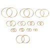 Image de Boucles d'Oreilles Créole Anneaux en Acier Inoxydable Doré Annulaire Epaisseur de Fil: (19 gauge), 1 Paire