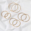 Image de Boucles d'Oreilles Créole Anneaux en Acier Inoxydable Doré Annulaire Epaisseur de Fil: (19 gauge), 1 Paire