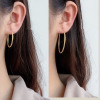 Image de Boucles d'Oreilles Créole Anneaux en Acier Inoxydable Doré Annulaire Epaisseur de Fil: (19 gauge), 1 Paire