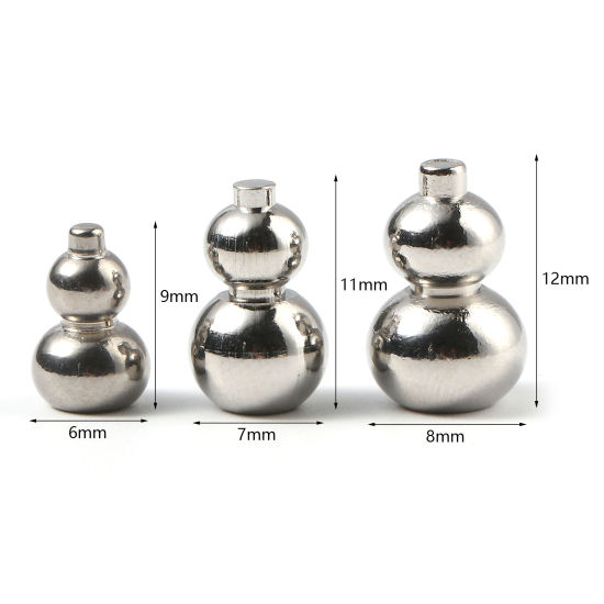 Imagen de Acero Inoxidable Cuentas (Sin agujero) Calabaza Tono de Plata 3 Unidades