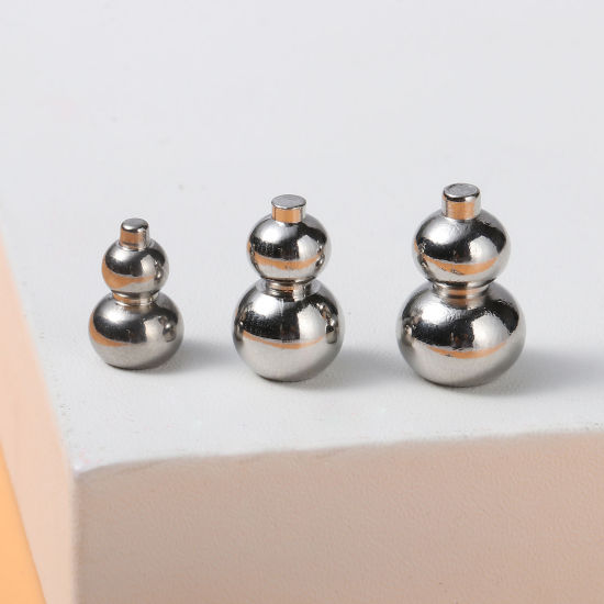 Imagen de Acero Inoxidable Cuentas (Sin agujero) Calabaza Tono de Plata 3 Unidades