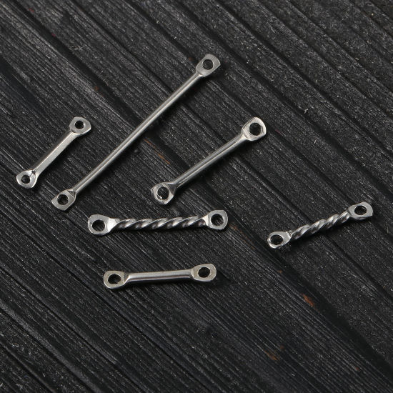 Image de Connecteurs en Acier Inoxydable Rectangle Argent Mat 30 Pcs
