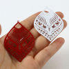 Picture of Iron Based Alloy Filigree Stamping Pendants Leaf Multicolor Filigree 5.9cm x 3.9cm, 10 PCs