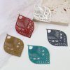 Picture of Iron Based Alloy Filigree Stamping Pendants Leaf Multicolor Filigree 5.9cm x 3.9cm, 10 PCs